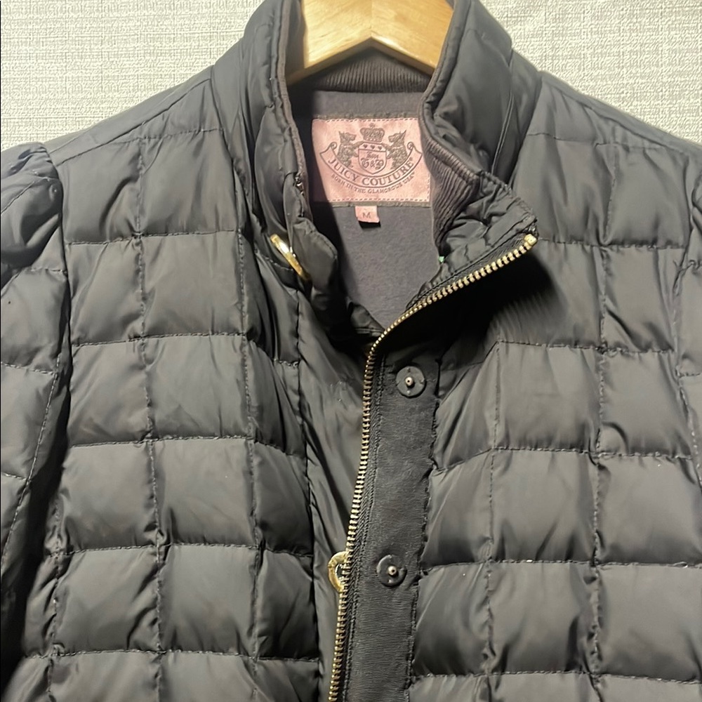 Juicy Couture Black Quilted Puffer with Matte Finish